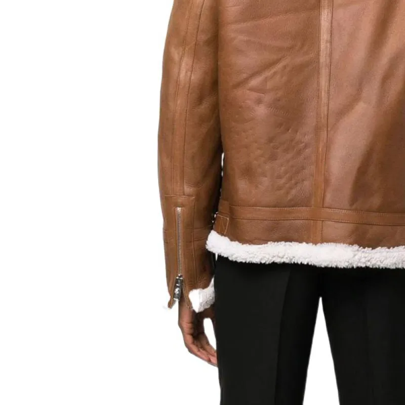 PHILIPP PLEIN SS23 Leather Jacket Men's Umber-4