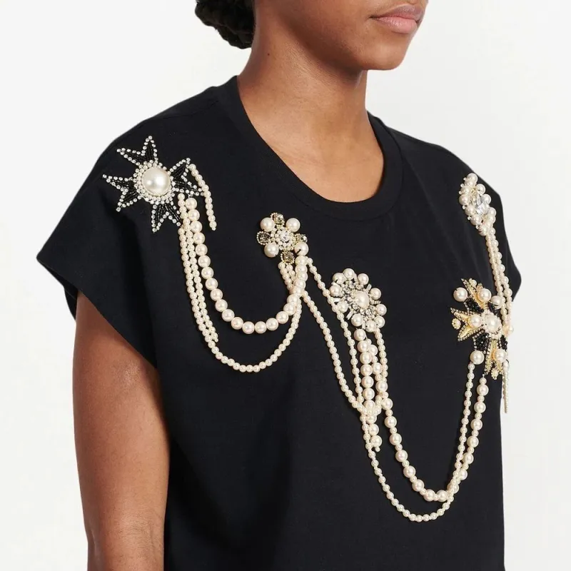 BALMAIN T Shirts Women's Black-4