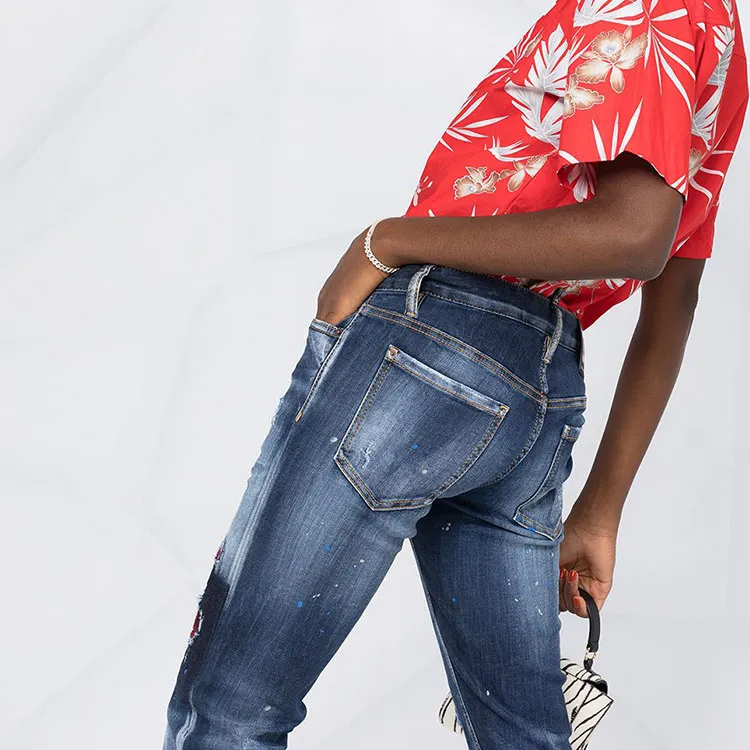 DSQUARED 2 Checked Ripped Jennifer Jeans-4