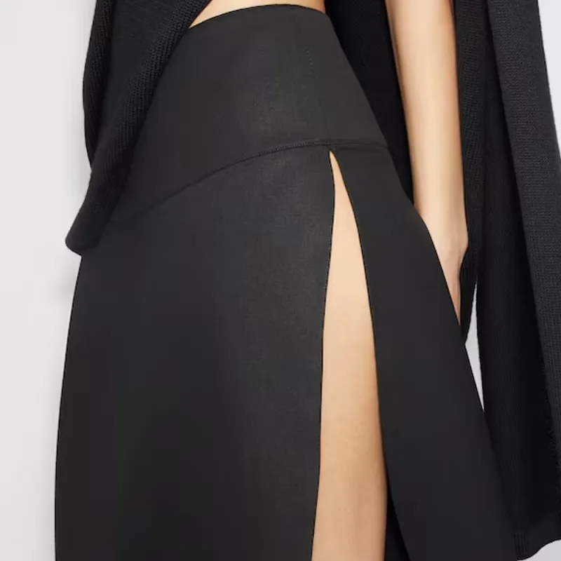 Alaia Fluid Asymetric Midi Skirt-4