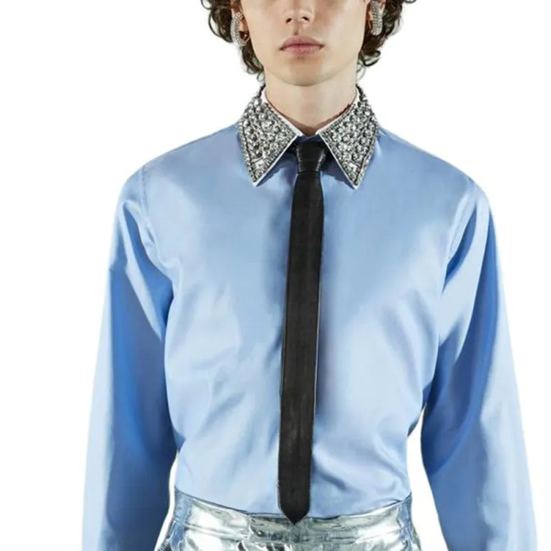 GUCCI Crystal embellished Collar Shirt-3