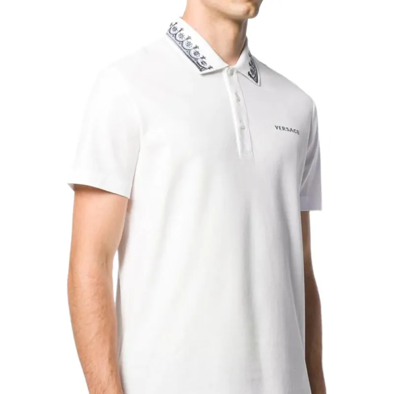 VERSACE Polo Shirts Men White-4