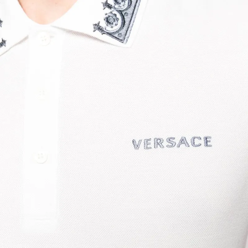 VERSACE Polo Shirts Men White-2