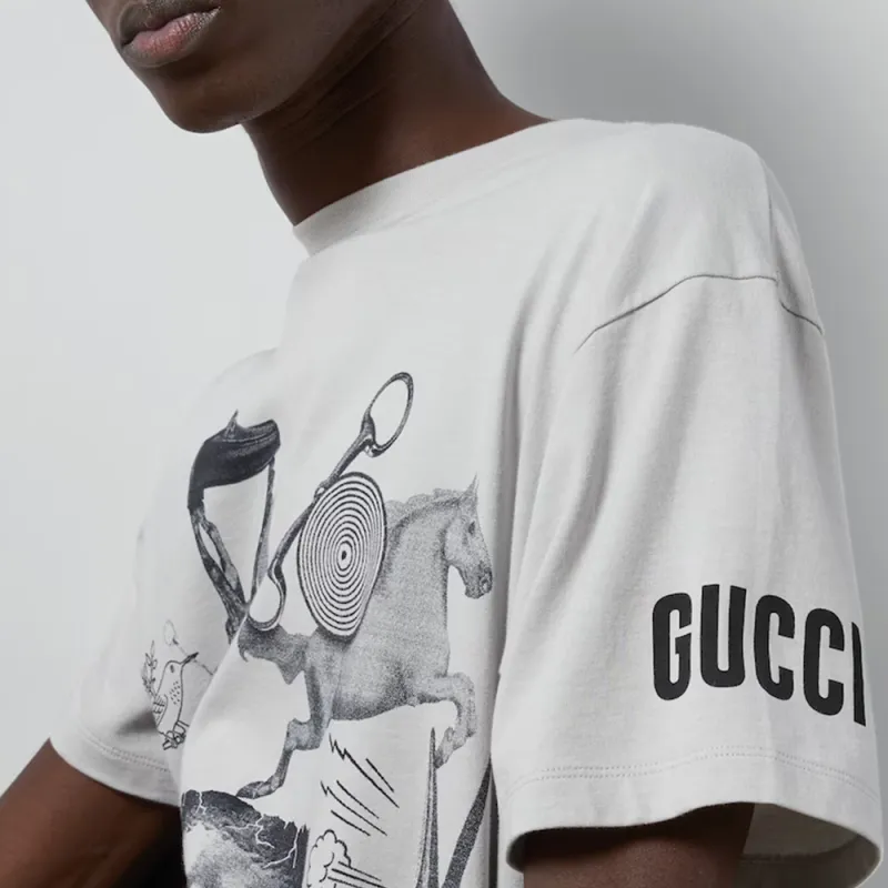 GUCCI Printed Jersey T Shirt-1