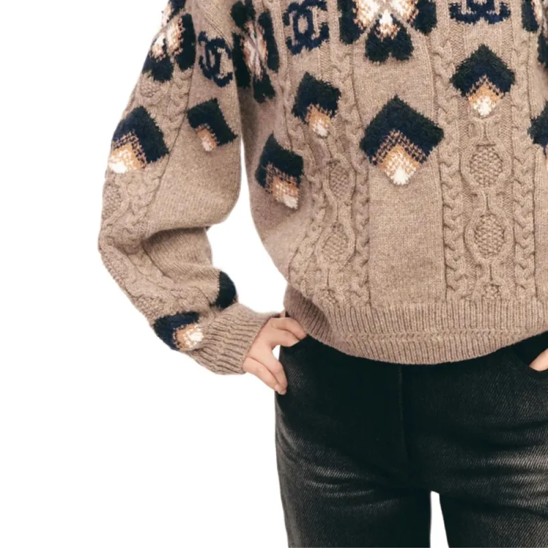 CHANEL NEIGE Ski Series 24 Fall And Winter Sweater Women's Beige-2