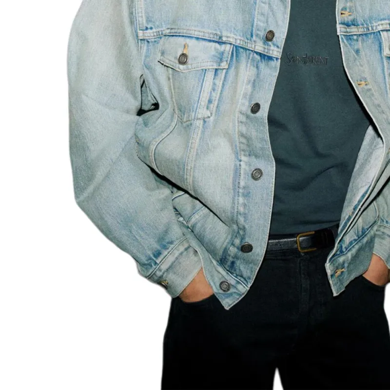 SAINT LAURENT Denim Trucker Jacket-4