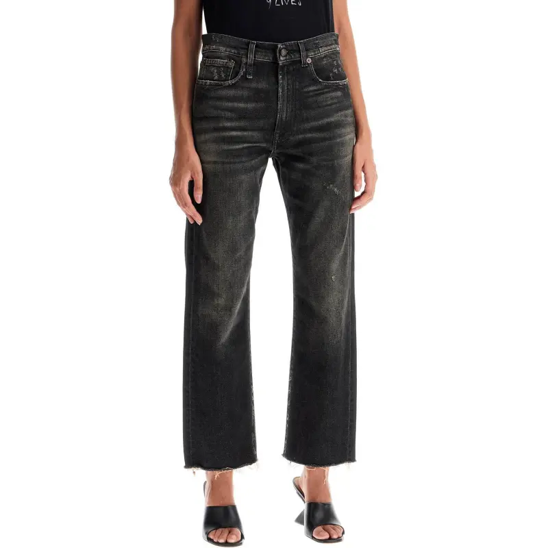 R13 Boyfriend Straight Leg Distressed Jeans-1