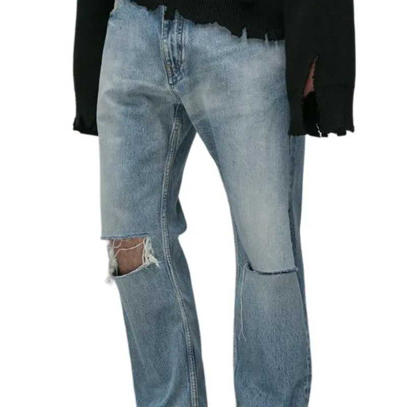 Balenciaga Distressed Loose Fit Jeans-4