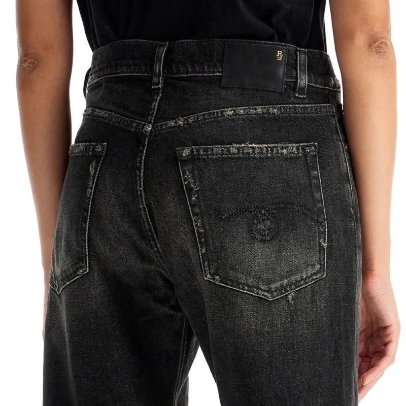 R13 Boyfriend Straight Leg Distressed Jeans-3
