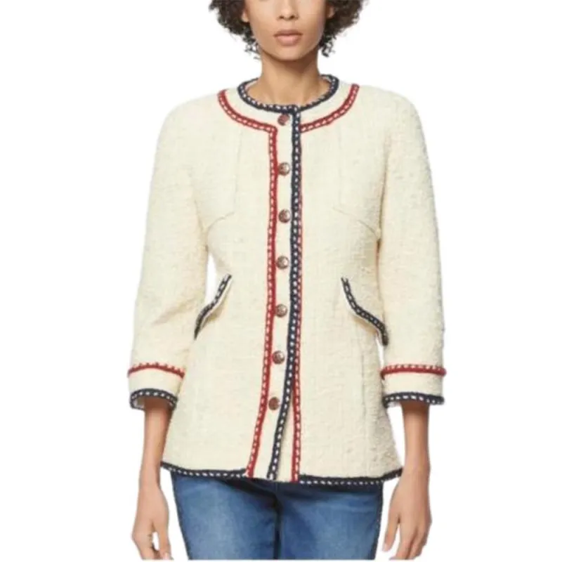 CHANEL 18 Fall And Winter Jackets Coats Women's Beige-1