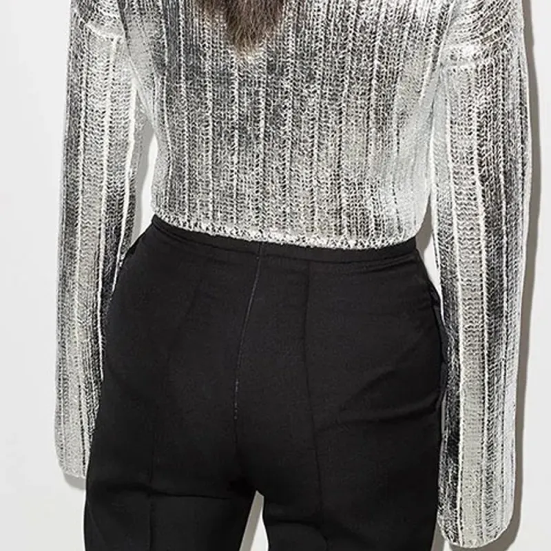 BALMAIN FW21 Loose Fit Sweater Women's Silver-5