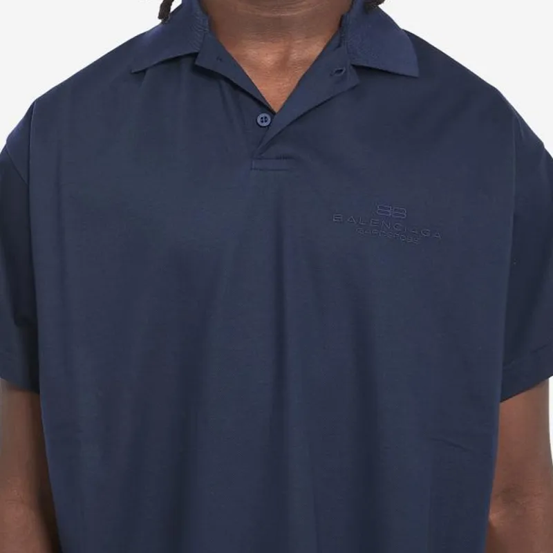 Balenciaga Logo Embroidered Polo Shirt-4
