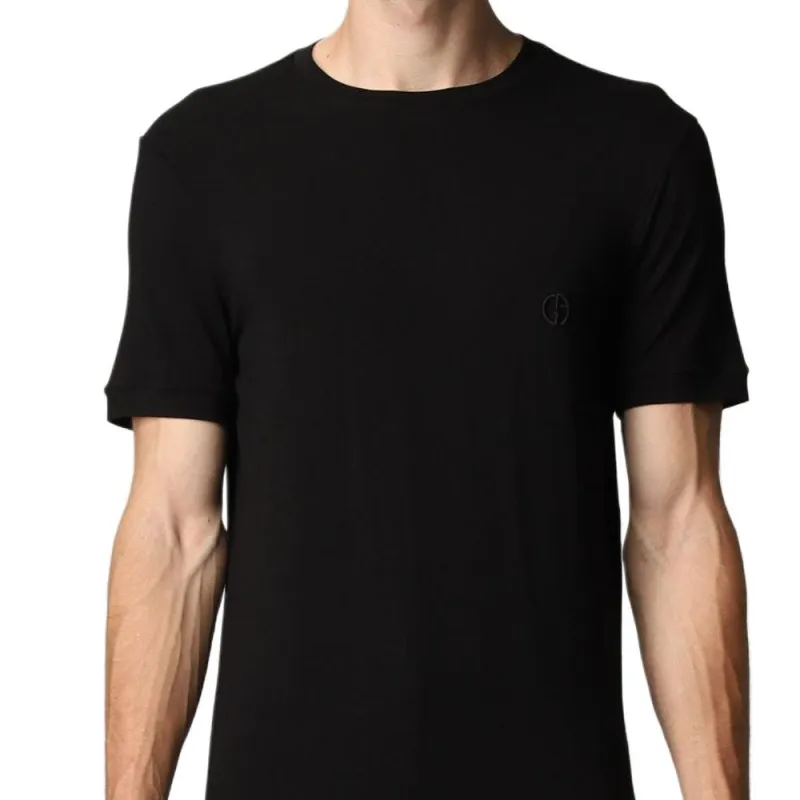 EMPORIO ARMANI Stretch Viscose Jersey Jumper With Crew Neck And Short Sleeves-5