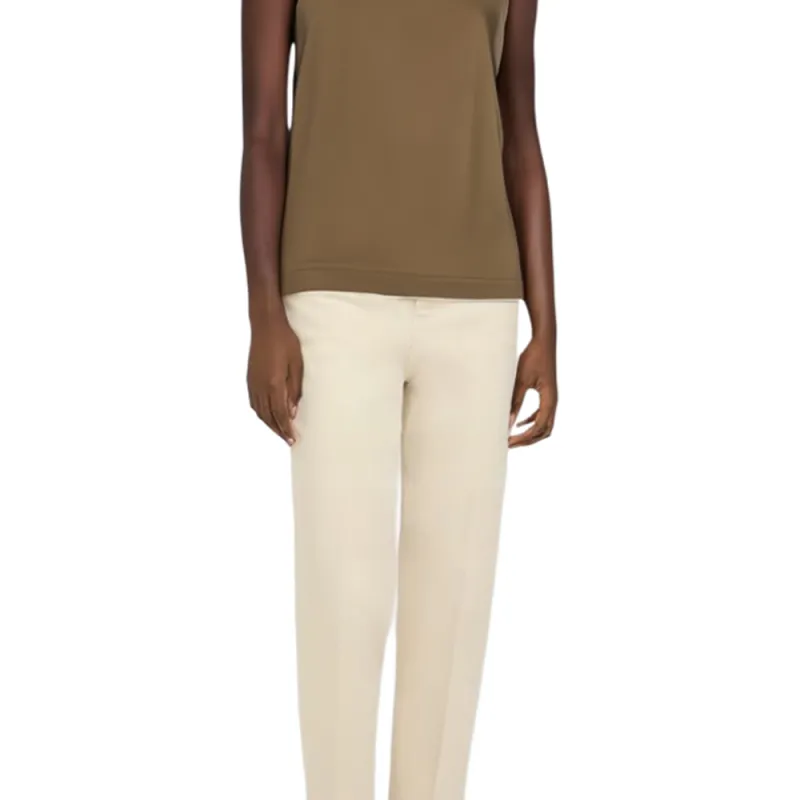 'S MAX MARA Logo Detailed Sleeveless Tank Top-3