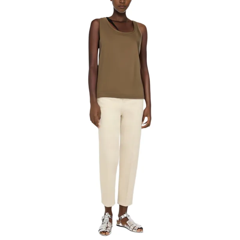 'S MAX MARA Logo Detailed Sleeveless Tank Top-2