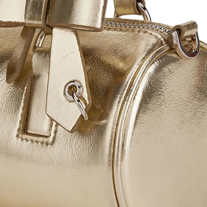 MCMIKO Cow Leather Cylinder Bag Handbag Women's Champagne Gold-1
