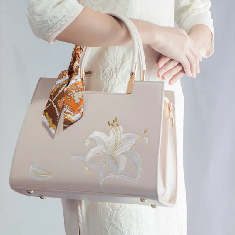MINLUBAOLUO PU Shoulder Bag, Handbag Women's Ecru-4