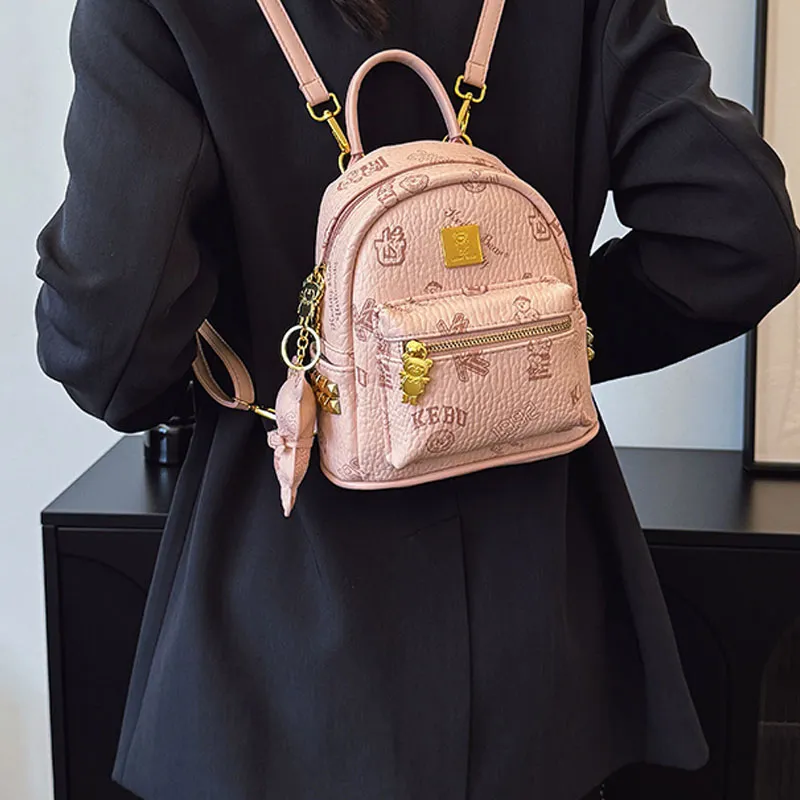 ROUNDOT PU Small Bag Retro Backpack Women's Multicolor-6