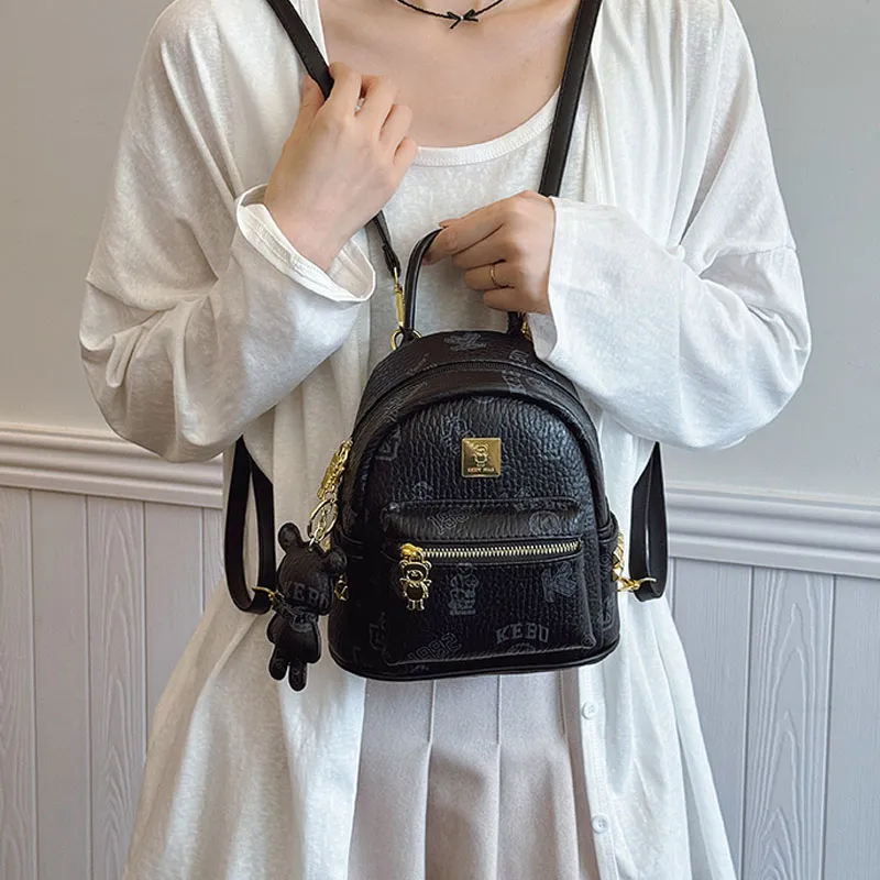 ROUNDOT PU Small Bag Retro Backpack Women's Multicolor-3