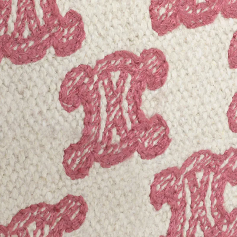 CELINE Triomphe Fabric With Cow Leather Round Wallet Shoulder Bag Crossbody Bag Women's Candy Color/Retro Pink-3