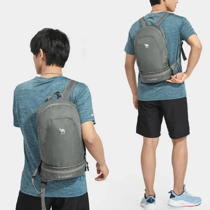 CAMEL Nylon Fabric Backpack Small Size Unisex Multicolor-3