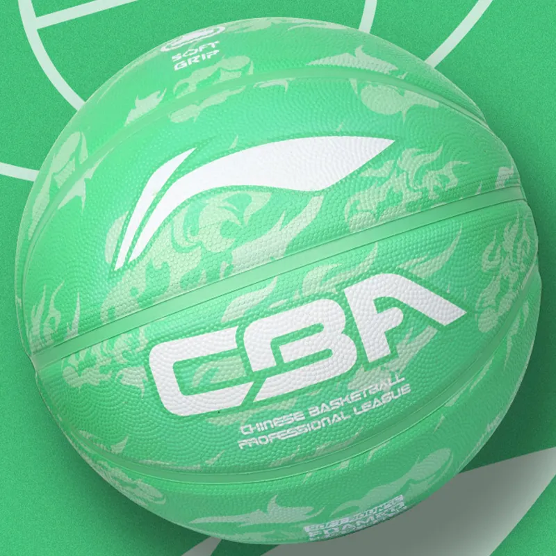 LiNing Rubber Basketball Green Size 5 Training Kids'-4