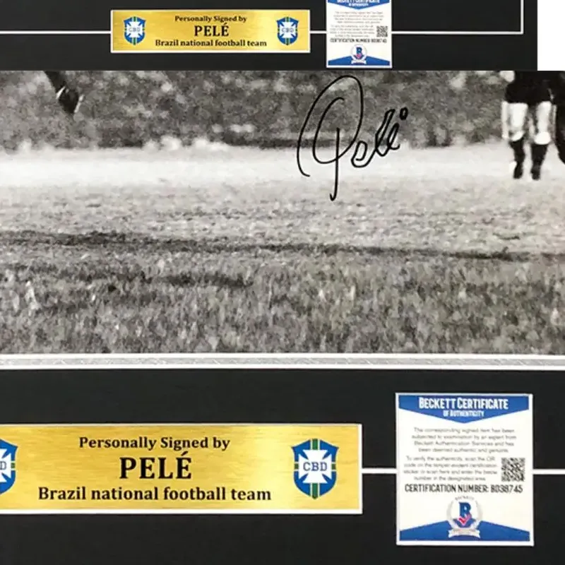 Huayitaojin Football Fan Supplies Comes With Beckett BAS Certificate Of Authenticity Professionally Framed-3