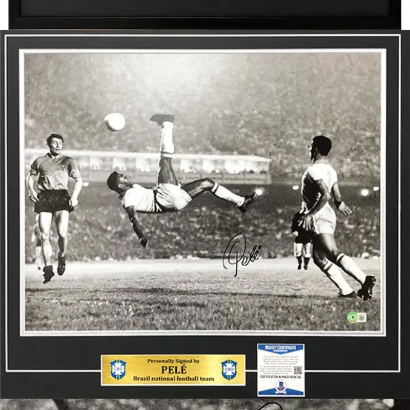 Huayitaojin Football Fan Supplies Comes With Beckett BAS Certificate Of Authenticity Professionally Framed-2