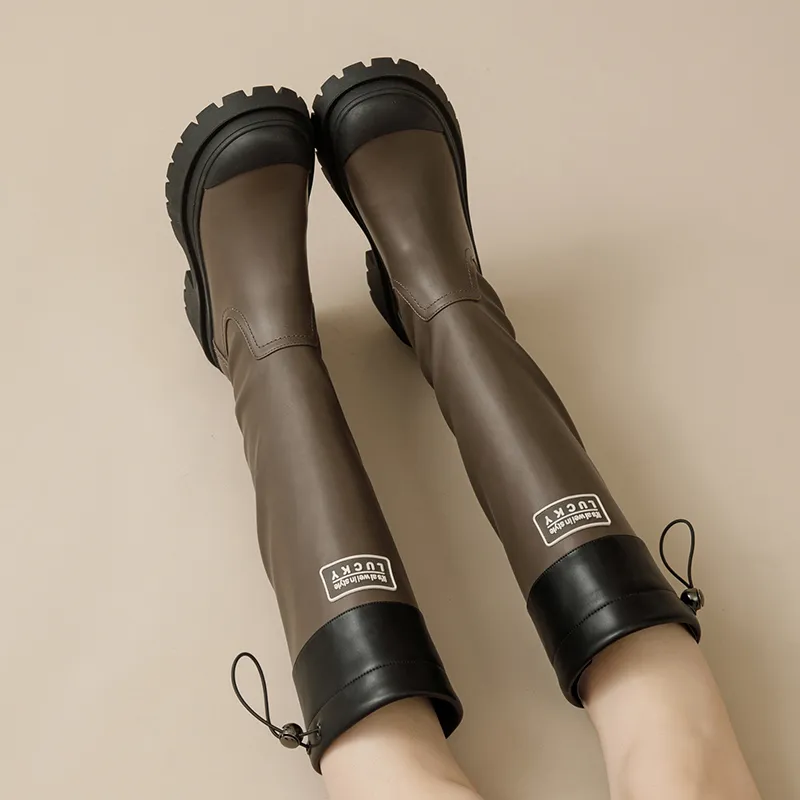 Jin Baichuan Knee-high Boots 5cm Women's-10