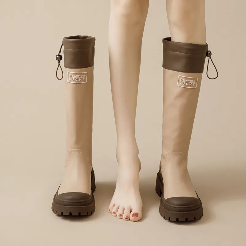 Jin Baichuan Knee-high Boots 5cm Women's-5