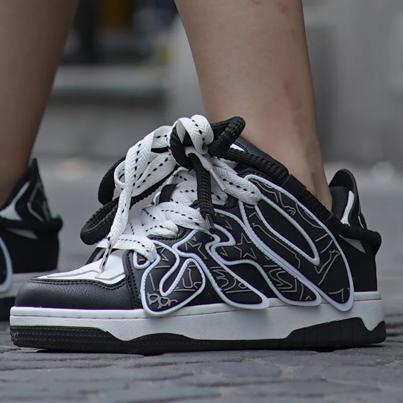 VFTS Puffy Shoes Warm Slip-Resistant Water-Resistant Cushioning Wear-Resistant Balance Low-Top Skateboard Shoes Unisex-4