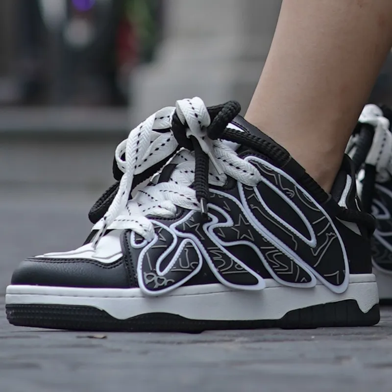 VFTS Puffy Shoes Warm Slip-Resistant Water-Resistant Cushioning Wear-Resistant Balance Low-Top Skateboard Shoes Unisex-5