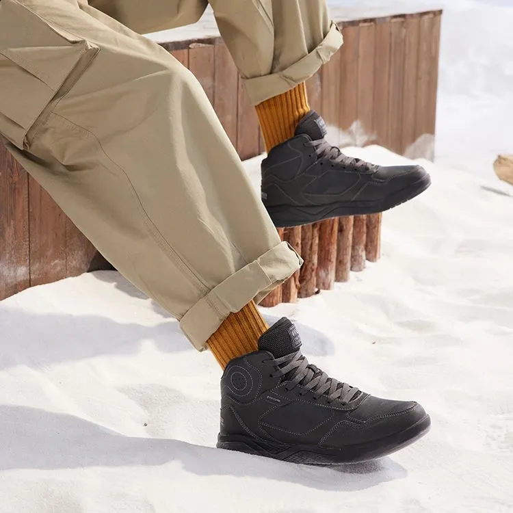 361° Winter Syndrome Anti Slip Wear Resistant High Top Skateboard Shoes Men's Black Gray-6