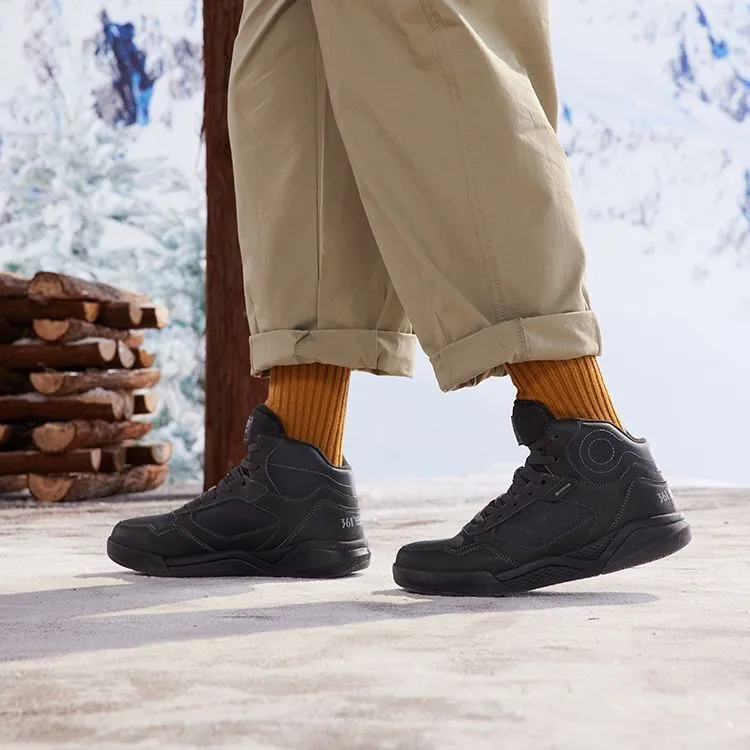 361° Winter Syndrome Anti Slip Wear Resistant High Top Skateboard Shoes Men's Black Gray-10
