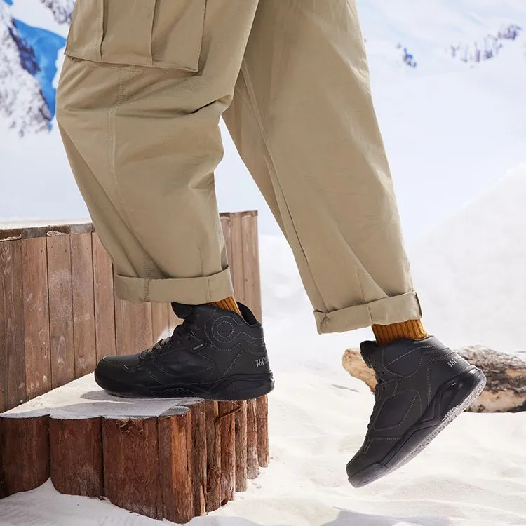 361° Winter Syndrome Anti Slip Wear Resistant High Top Skateboard Shoes Men's Black Gray-7