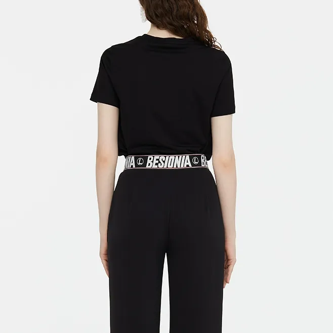 BESIONIA T Shirts Women's Black-2