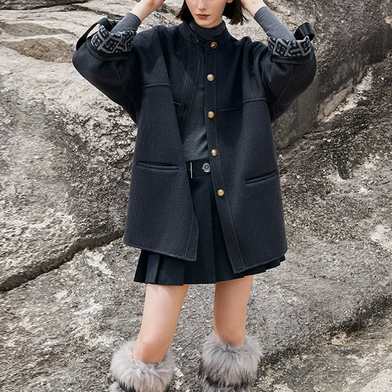 BESIONIA Coats Women's Dark Gray-3