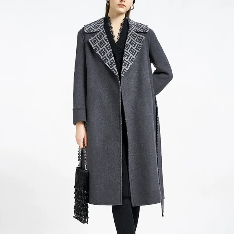 BESIONIA Coats Women's Dark Gray-2