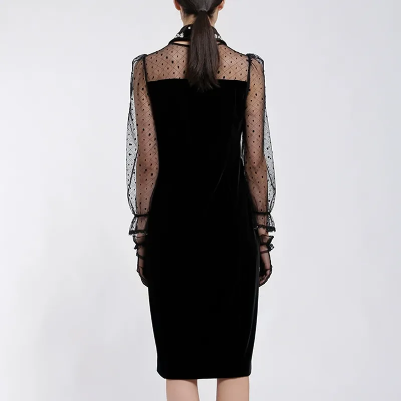 BESIONIA SS22 Long Sleeved Dresses Women's Black-2