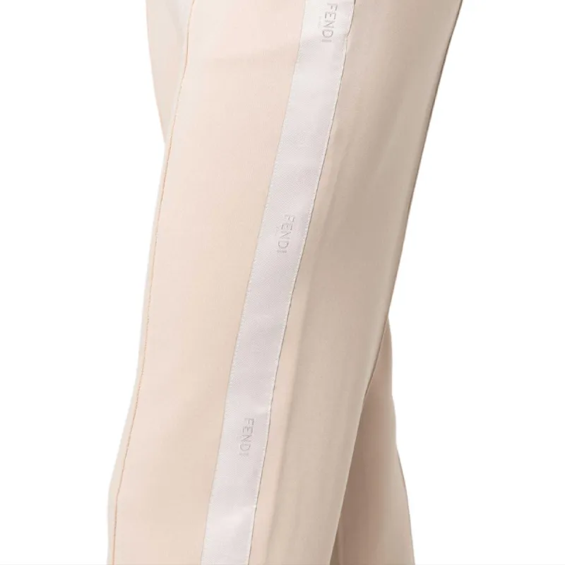 FENDI Logo-tape Flared Track Pants-4
