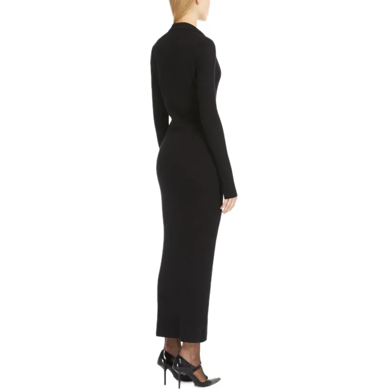 MaxMara Frais V Neck Ribbed Knit Dress-3