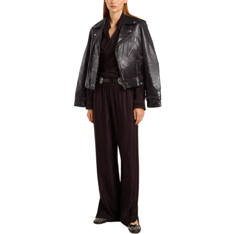 Golden Goose Off Center Zipped Leather Jacket-2