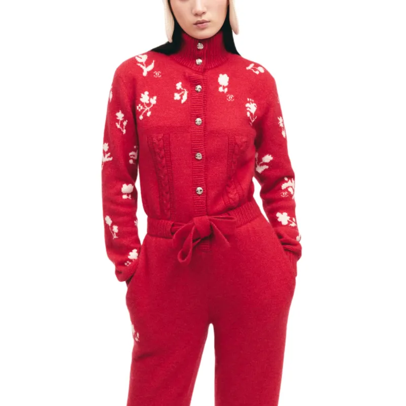 CHANEL NEIGE Ski Series 24 New Fall And Winter Arrivals Jumpsuit Women's Red-1