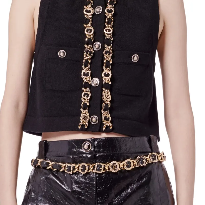 CHANEL SS24 Tank Top Women's Black-3