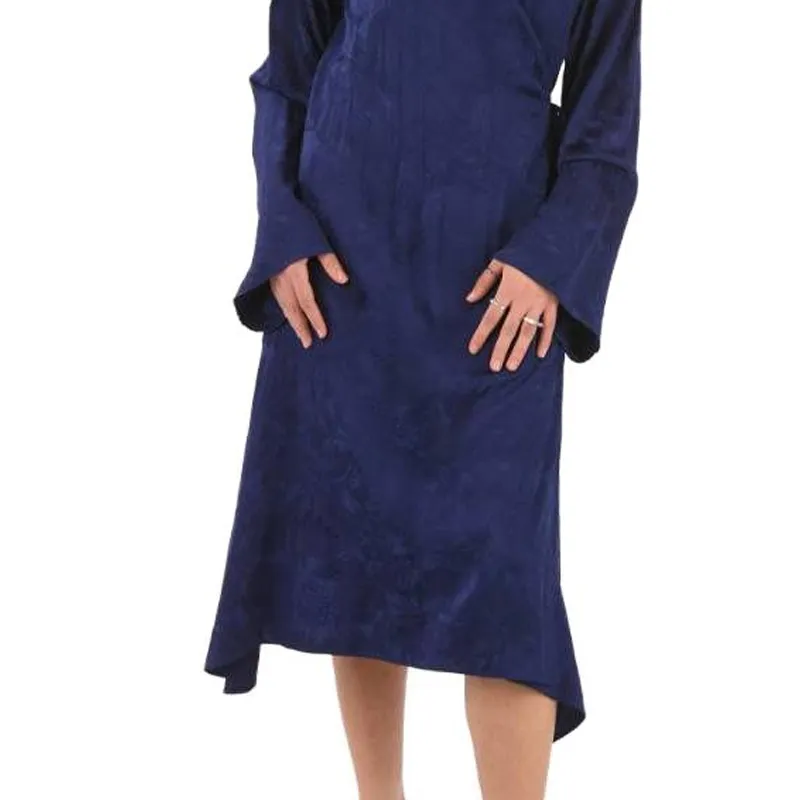 Balenciaga Long-Sleeved Dresses Loose Fit Version Women's Blue-4