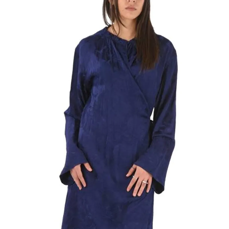 Balenciaga Long-Sleeved Dresses Loose Fit Version Women's Blue-3