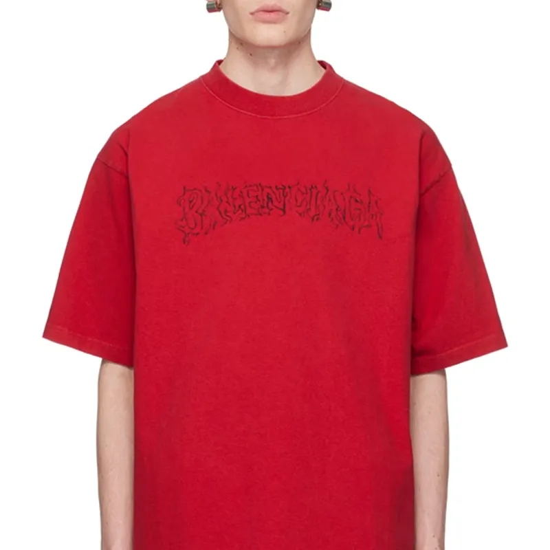Balenciaga T-Shirts Men Red-4