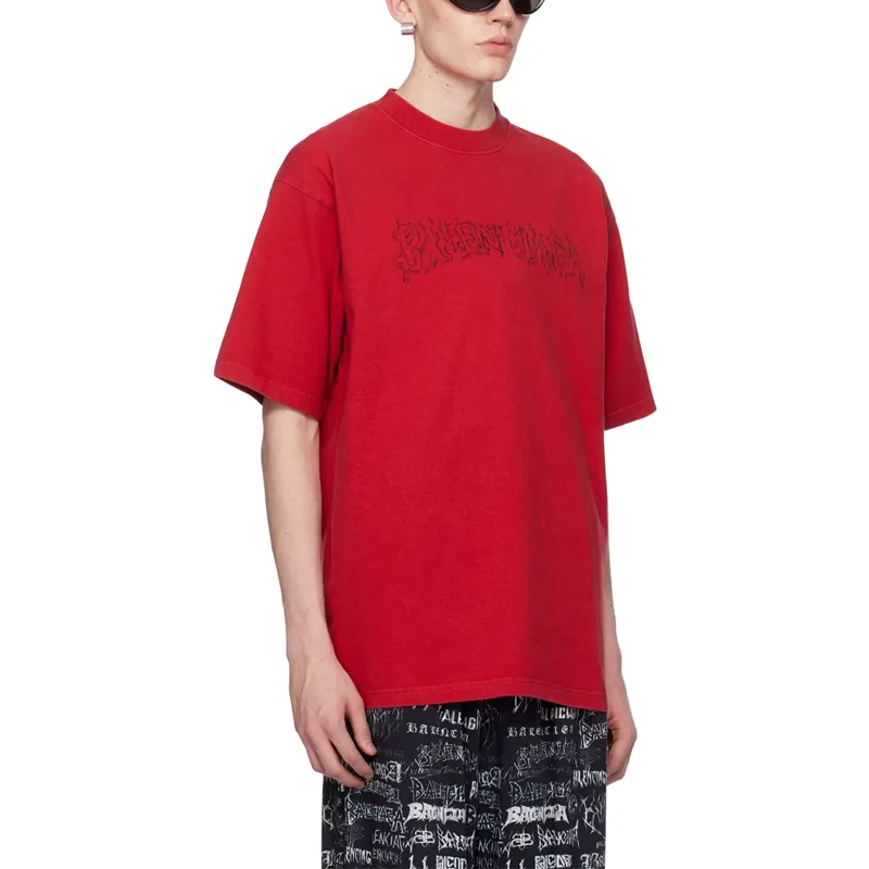 Balenciaga T-Shirts Men Red-3
