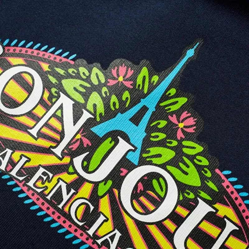 Balenciaga Bonjour Logo Popover Hoodie-3
