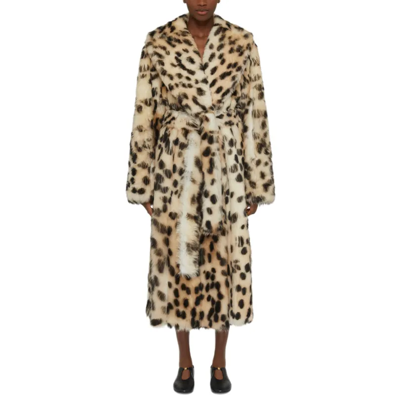 Givenchy Oversized Coat In Fur With Leopard Print-1